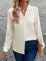 Plain Casual Shirt Collar Loose Shirt