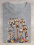 Cotton Casual Giraffe Crew Neck Loose T-Shirt