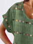 Women's Floral Printing V Neck Daily Going Out Casual Top