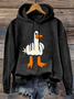 Funny Big White Goose Funny Cotton-Blend Animal Casual Hoodie