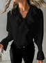 Loose Casual Blouse With No