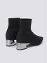 Minimalist Breathable Mesh Fabric Chunky Heel Sock Boots