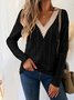 Casual V Neck Regular Fit Lace Blazer