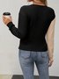 Color Block Loose Casual Blouse With No