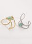 Glamorous Irregular Metallic Geometric Resin Cuff Bracelet