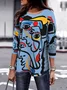 Loose Casual Face T-Shirt