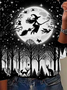 Halloween Loose Crew Neck Casual T-Shirt