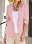 Plain Shawl Collar Casual Loose Blazer