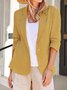 Plain Shawl Collar Casual Loose Blazer