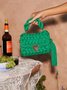 Handmade Braided Top Handle Bag with Removable Metal Chain Strap