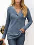 Lace Loose Casual Plain T-Shirt