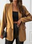 Zipper Casual Shawl Collar Loose Jacket