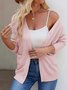 V Neck Casual Yarn/Wool Yarn Cardigan