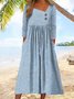 Buckle Casual Dress With No