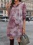 Casual Buckle Hoodie Plaid Dress With No