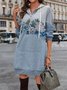 Casual Buckle Hoodie Plaid Dress With No