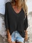 Casual Hollow Out V Neck Sweater