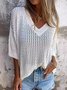 Casual Hollow Out V Neck Sweater