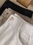 Casual Cotton And Linen Pocket Stitching Pants