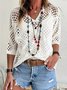 Yarn/Wool Yarn Loose Hollow Out Casual Blouse