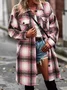 Loose Shawl Collar Casual Plaid Jacket