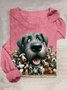 Funny Dog Printed Cotton-Blend Casual T-Shirt