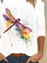 Casual Dragonfly Cotton-Blend T-Shirt