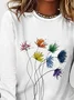 Floral Printed Long Sleeve Casual T-shirt