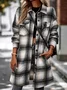 Loose Shawl Collar Casual Plaid Jacket