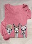 Alpaca Cotton-Blend Loose Casual T-Shirt