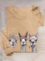 Alpaca Cotton-Blend Loose Casual T-Shirt