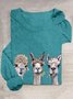 Alpaca Cotton-Blend Loose Casual T-Shirt