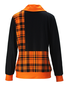 Zipper Casual Jersey Plaid Sweatshirt