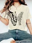 Women's Butterfly Letters Vintage Distressed Shirt