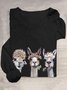 Alpaca Cotton-Blend Loose Casual T-Shirt
