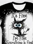 Its Fine Im Fine Everything Is Fine Ombre T-shirt