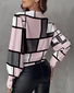 Casual V Neck Geometric Blouse