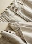 Buckle Casual Loose Plain Pants