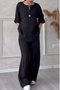 Loose Casual Hoodie Plain Two-Piece Set