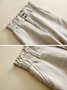 Buckle Casual Loose Plain Pants