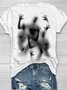 Casual Crew Neck Loose Abstract Figure T-Shirt