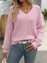V Neck Casual Sweater