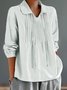 Loose Floral Casual Notched Blouse