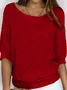 Loose Casual Crew Neck Yarn/Wool yarn Regular Sweater