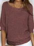 Loose Casual Crew Neck Yarn/Wool yarn Regular Sweater