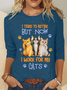 I Tried To Retire But Now I Work For My Cats Casual Long Sleeve Shirt
