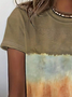 Casual T-Shirt With Gradient Contrast Design
