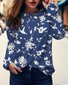 Casual Loose Crew Neck Butterfly T-Shirt