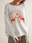 Casual Knitted Star Crew Neck Sweatshirt