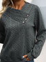 Casual V Neck Plain Sweatshirt